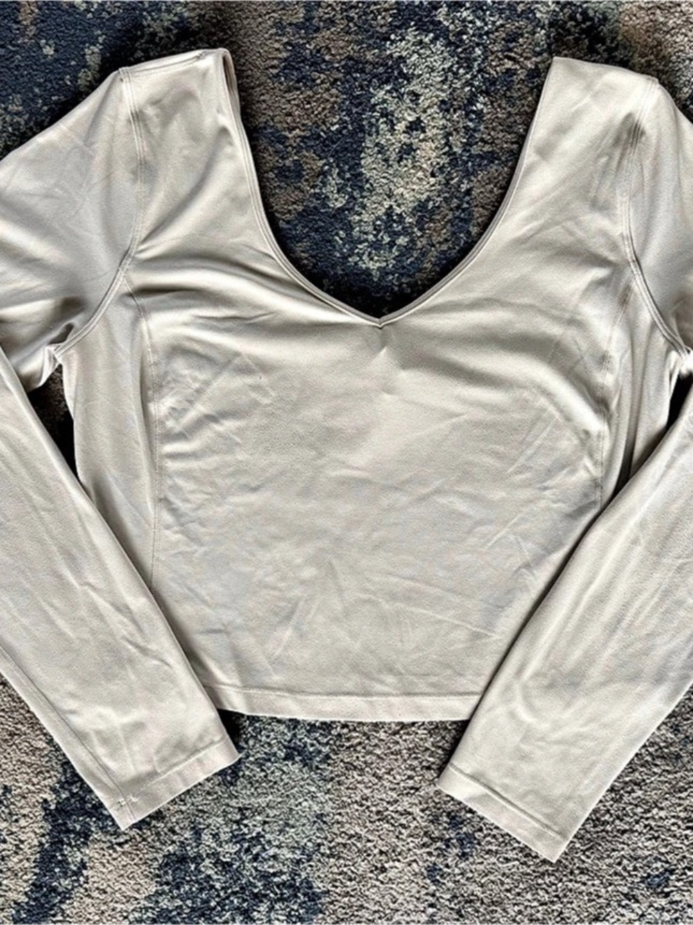 Lululemon If You’re Lucky Long Sleeve Open Back Top Cream Size 12